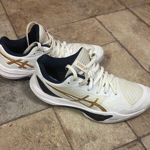 ASICS Women's Athletic Shoes in White and Gold